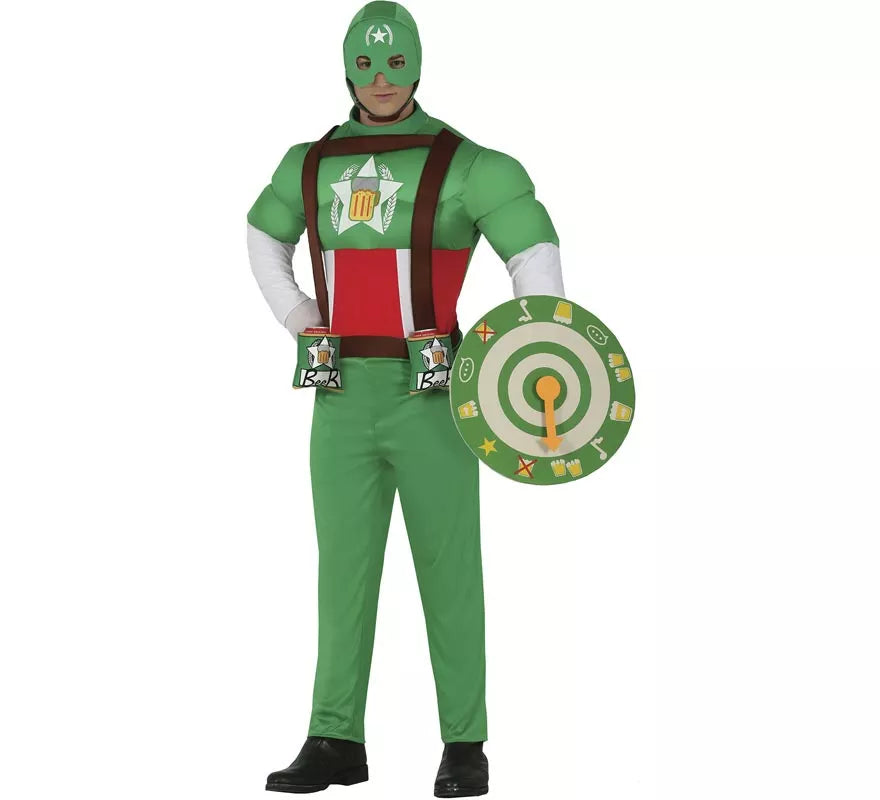 Translation missing: pt-PT.Disfraz de Capitán Cerveza Verde para hombre