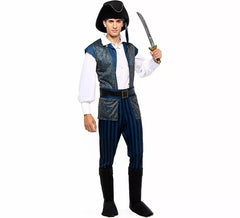 Fato de Capitão Pirata Azul para Homens
