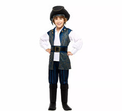 Fato de Capitão Pirata Azul para Meninos