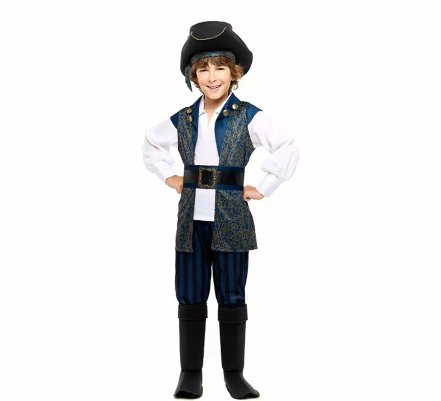 Translation missing: pt-PT.Disfraz de Capitán Pirata azul para niño