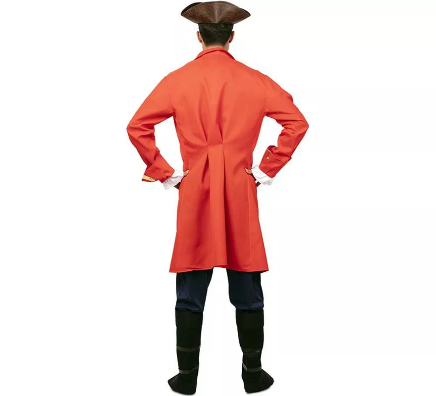 Translation missing: pt-PT.Disfraz de Capitán Pirata rojo con cinturón para hombre