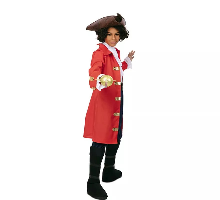 Translation missing: pt-PT.Disfraz de Capitán Pirata rojo con cinturón para niño