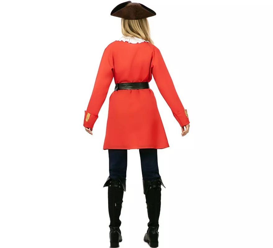 Translation missing: pt-PT.Disfraz de Capitana Pirata roja con cinturón para mujer