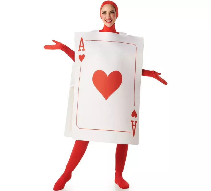 Disfraz de Carta As de Corazones para adultos