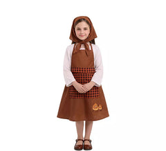 Fato de vendedora de castanhas castanho para menina