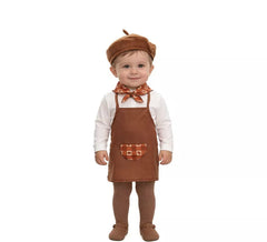 Fato de vendedor de castanhas castanho para bebé