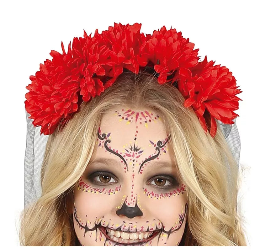 Translation missing: pt-PT.Disfraz de Catrina con falda larga estampada para niña