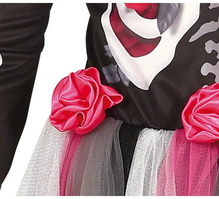 Translation missing: pt-PT.Disfraz de Catrina con Falda Rosas en Tul para niña