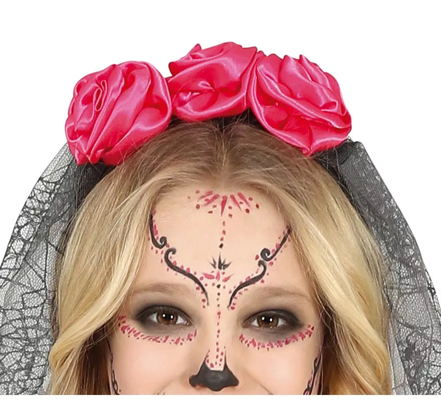 Translation missing: pt-PT.Disfraz de Catrina con Falda Rosas en Tul para niña