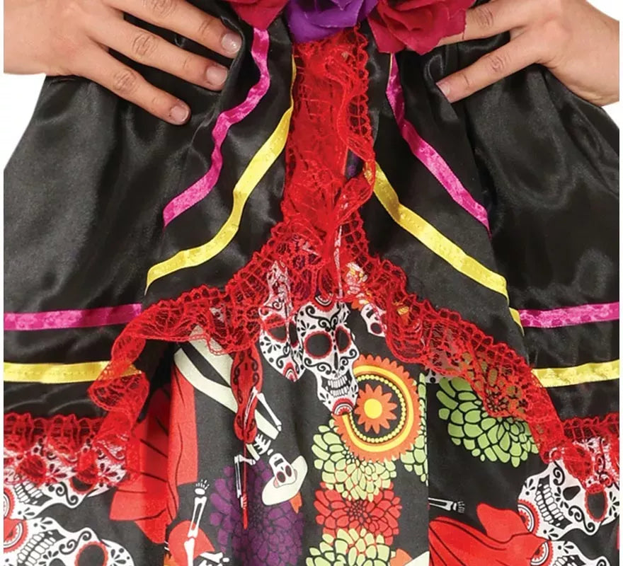 Translation missing: pt-PT.Disfraz de Catrina con vestido estampado para mujer