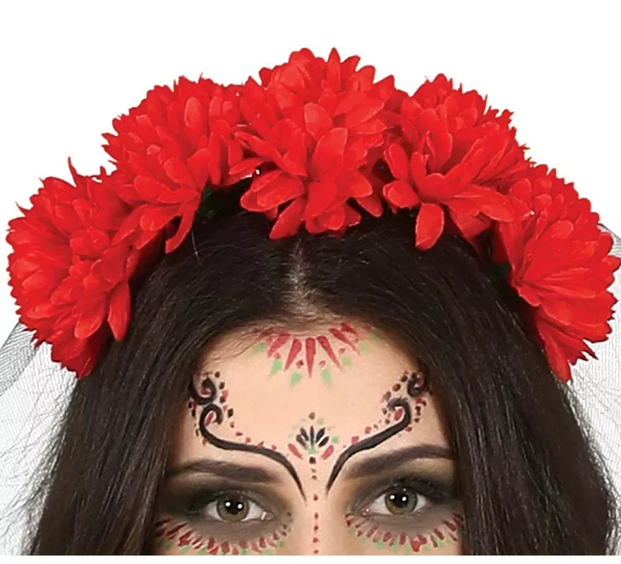 Translation missing: pt-PT.Disfraz de Catrina con vestido estampado para mujer