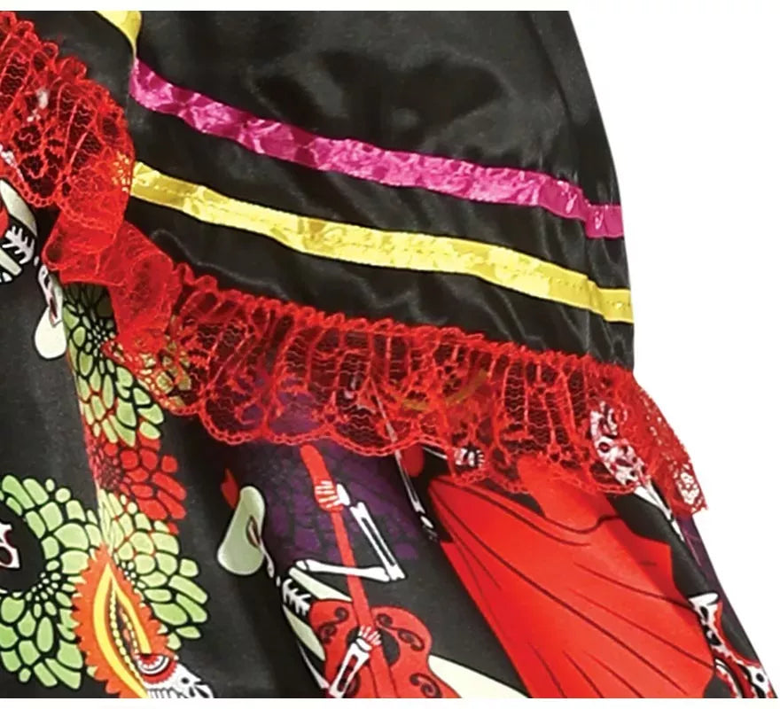 Translation missing: pt-PT.Disfraz de Catrina con vestido estampado para mujer