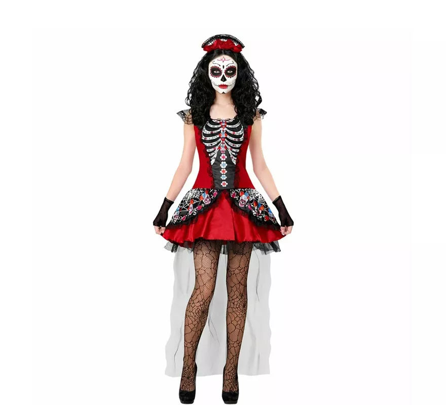 Translation missing: pt-PT.Disfraz de Catrina Día de Los Muertos con Velo para mujer