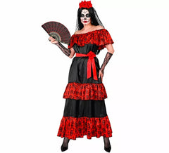 Fato de Catrina Dia dos Mortos para Mulheres