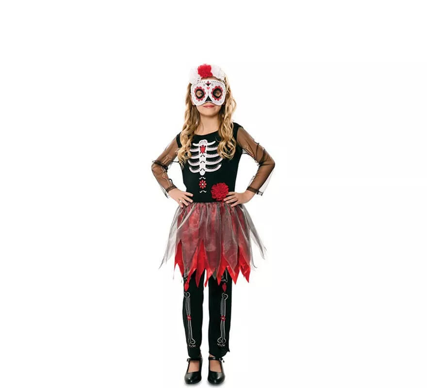 Translation missing: pt-PT.Disfraz de Catrina Esqueleto para niña