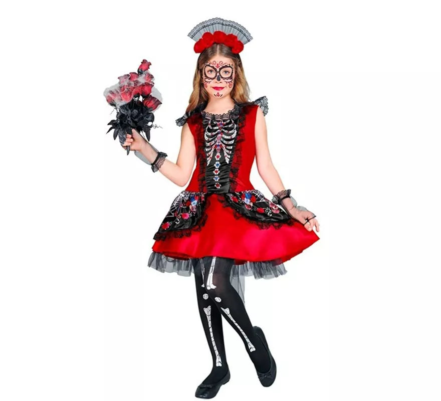 Translation missing: pt-PT.Disfraz de Catrina Esqueleto para niña