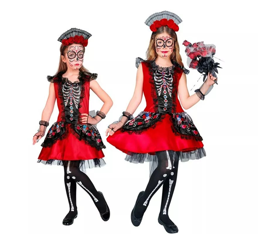 Translation missing: pt-PT.Disfraz de Catrina Esqueleto para niña