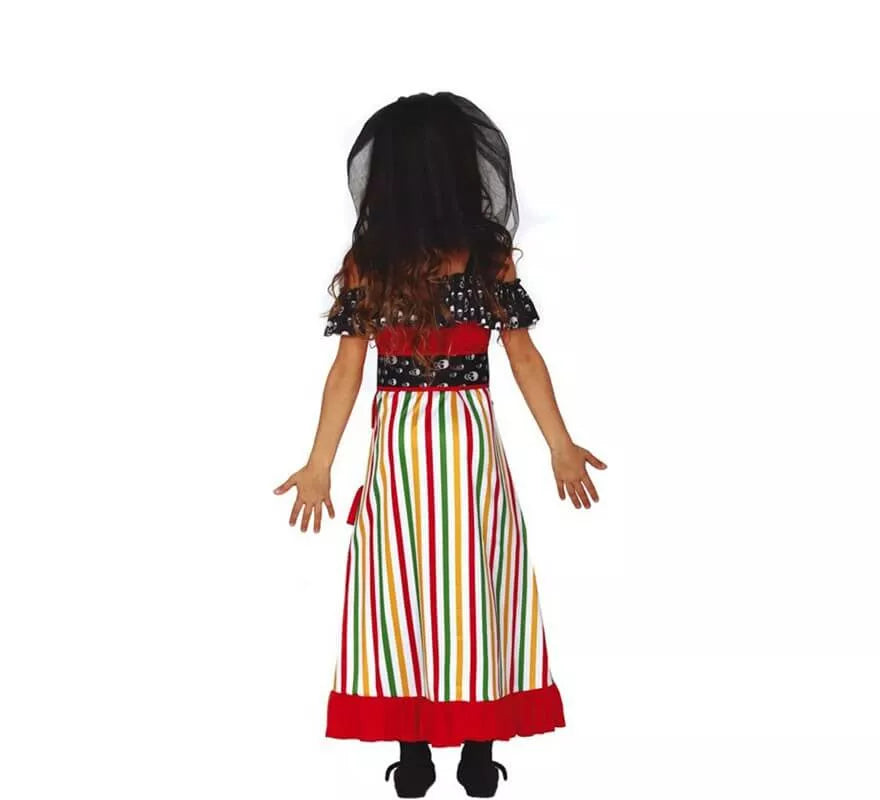Translation missing: pt-PT.Disfraz de Catrina Roja del Día de Los Muertos para niña