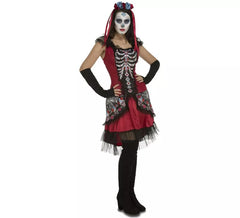 Fato de Catrina vermelha para mulher