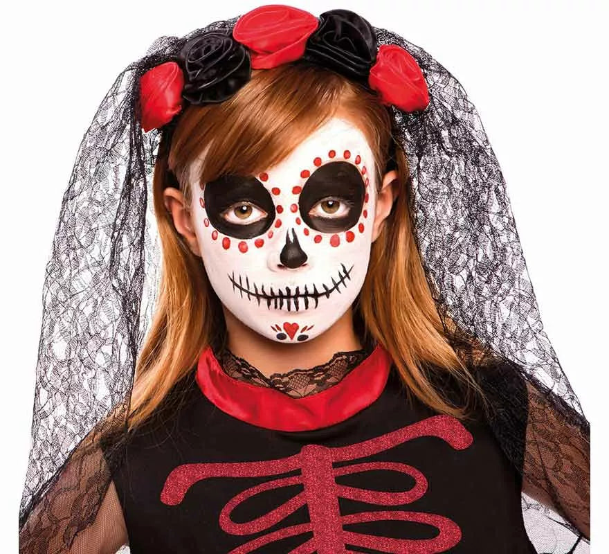 Translation missing: pt-PT.Disfraz de Catrina Roja para niña