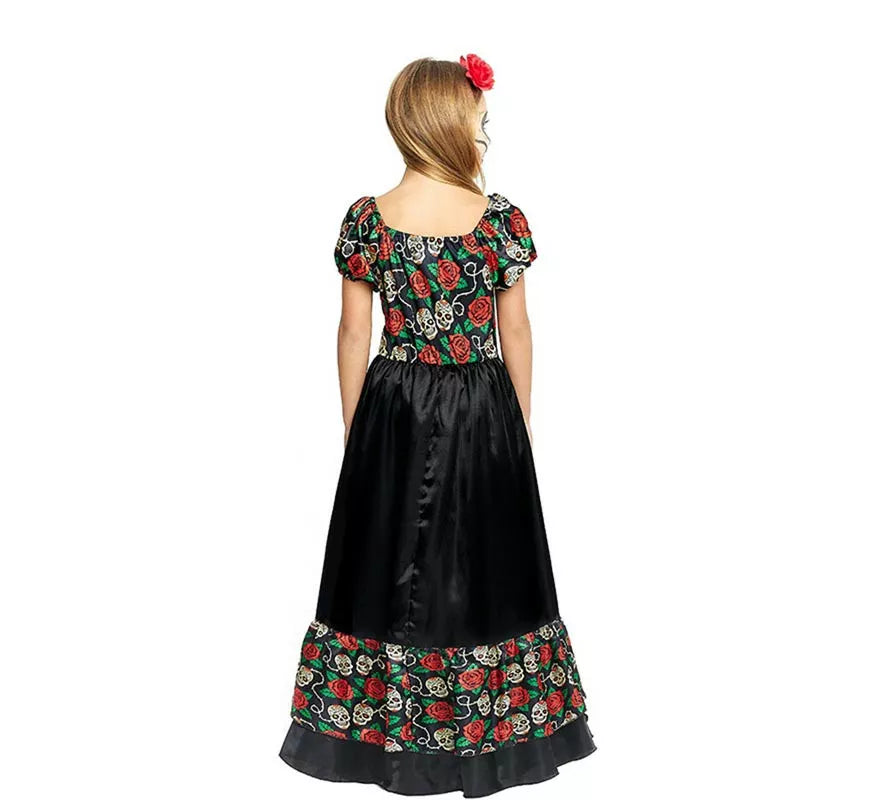 Translation missing: pt-PT.Disfraz de Catrina Vestido largo negro para niña