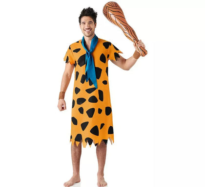 Disfraz de Cavernícola naranja elegante para hombre