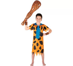 Fato de homem das cavernas laranja elegante para criança