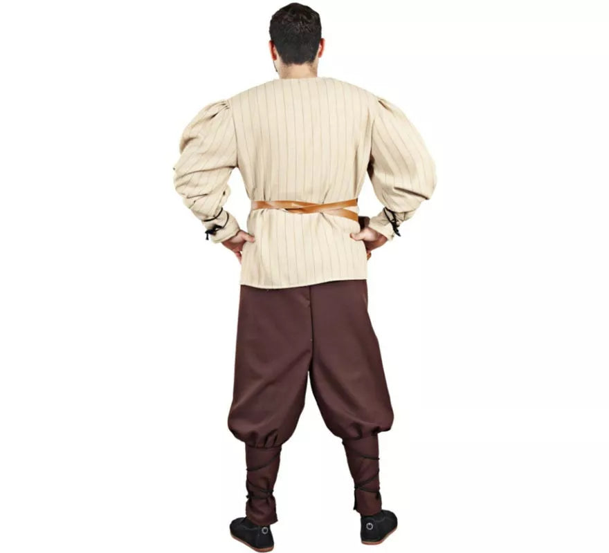 Translation missing: pt-PT.Disfraz de Cazador Medieval beige para hombre