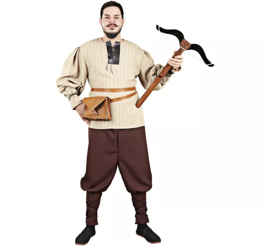 Translation missing: pt-PT.Disfraz de Cazador Medieval beige para hombre