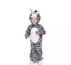 Fato de zebra com capuz e orelhas para bebé e criança