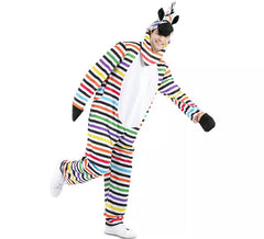 Fato de zebra multicolorido para homem