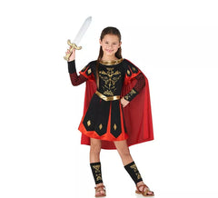 Fato de centurião romano vermelho e dourado para criança