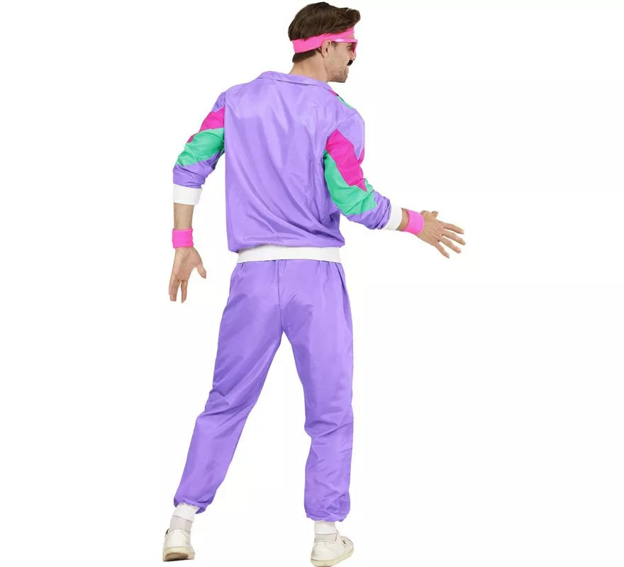 Translation missing: pt-PT.Disfraz de Chándal Años 80 morado para adulto