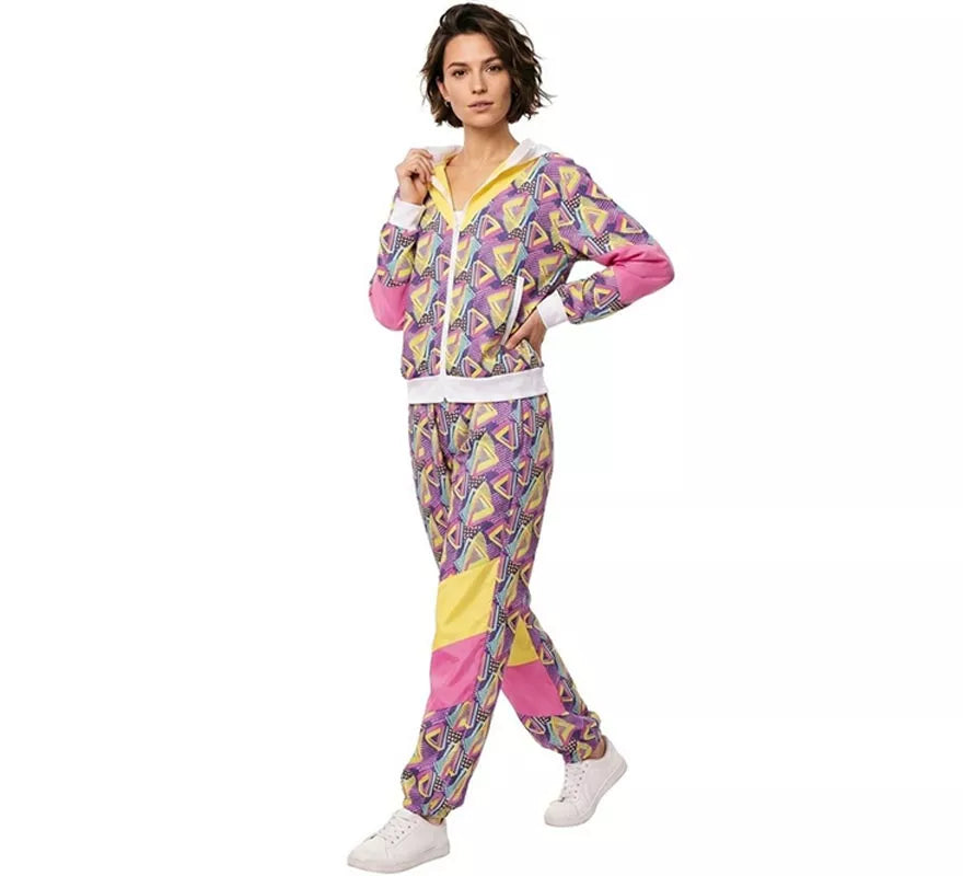 Translation missing: pt-PT.Disfraz de Chándal años 90 verde estampado para mujer