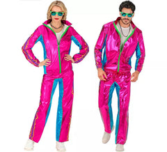 Traje de treino eletrônico rosa metálico adulto