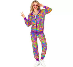 Fato de treino de flor hippie Power Neon para adultos