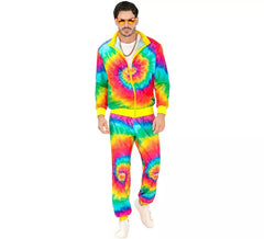 Traje de treino hippie psicodélico fluorescente para adultos