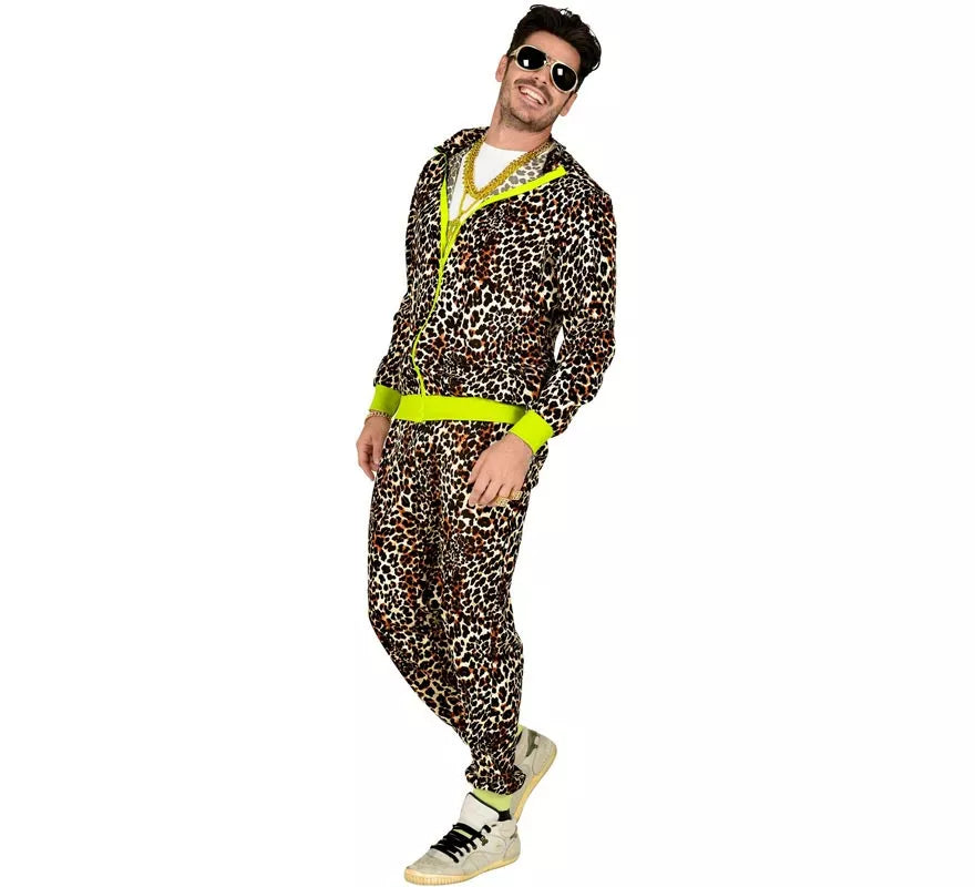 Translation missing: pt-PT.Disfraz de Chándal Leopardo Años 80 para adulto