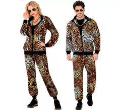 Fato de treino com estampa de leopardo neon para adultos