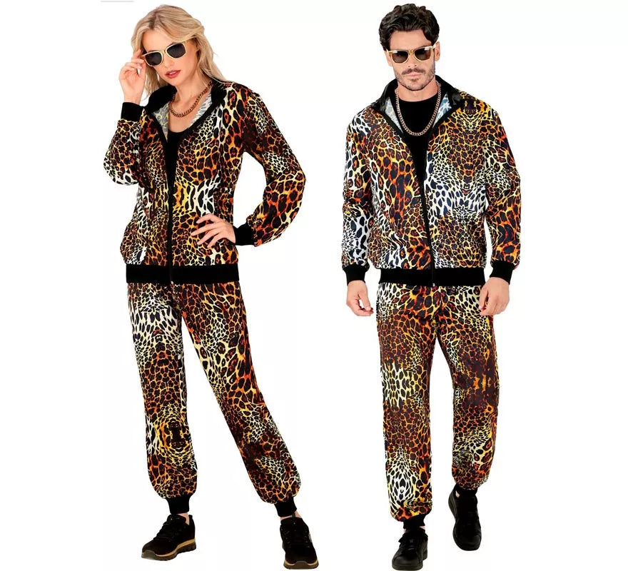 Translation missing: pt-PT.Disfraz de Chándal Leopardo Print neón para adulto