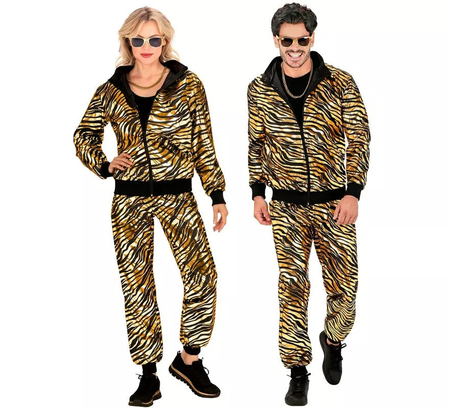 Translation missing: pt-PT.Disfraz de Chándal Party Fashion metálico dorado para adulto