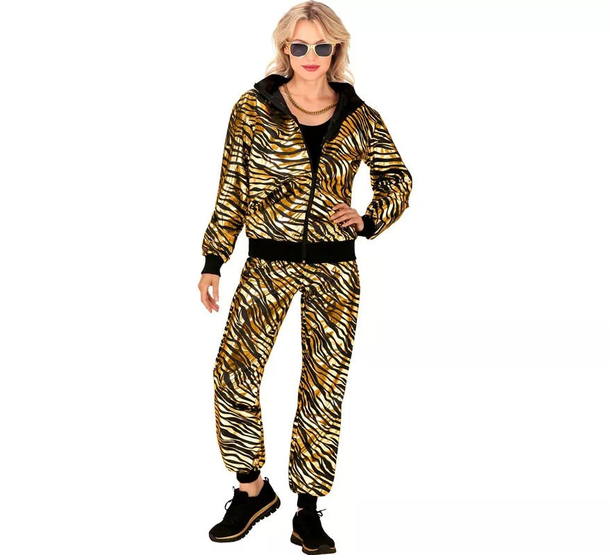 Translation missing: pt-PT.Disfraz de Chándal Party Fashion metálico dorado para adulto