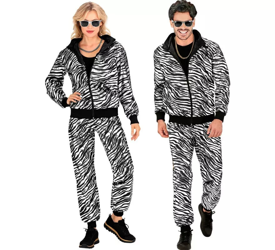 Translation missing: pt-PT.Disfraz de Chándal Party Fashion metálico plateado para adulto