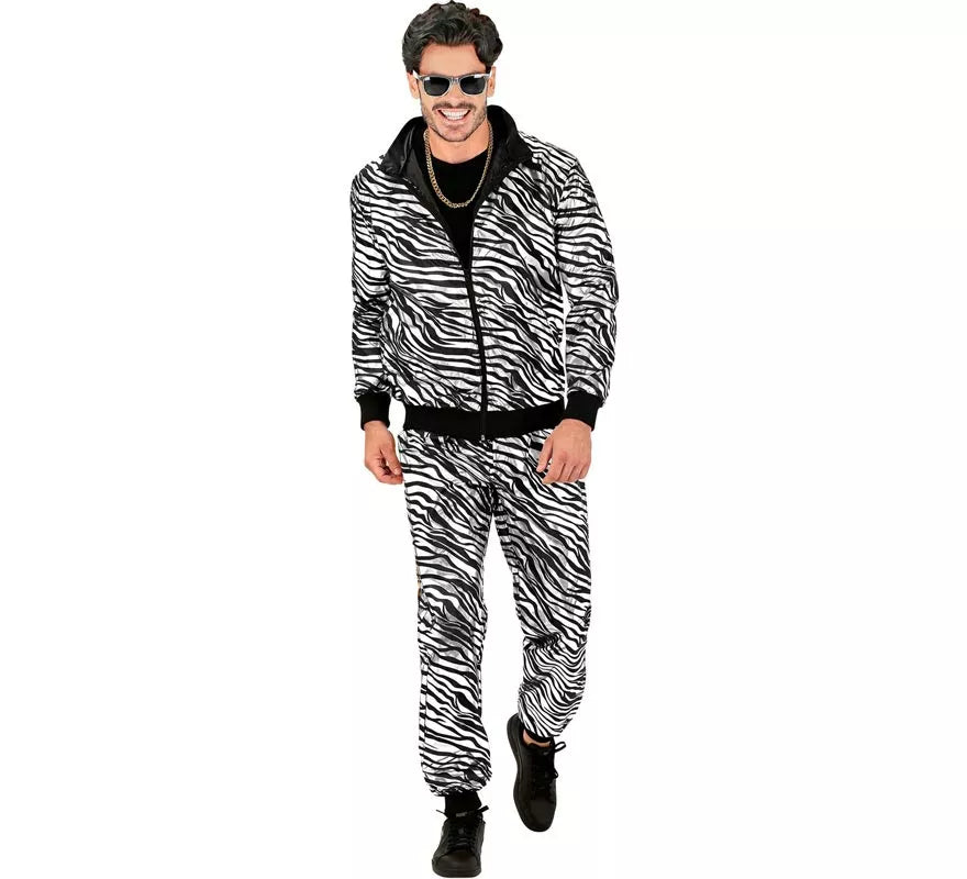 Translation missing: pt-PT.Disfraz de Chándal Party Fashion metálico plateado para adulto