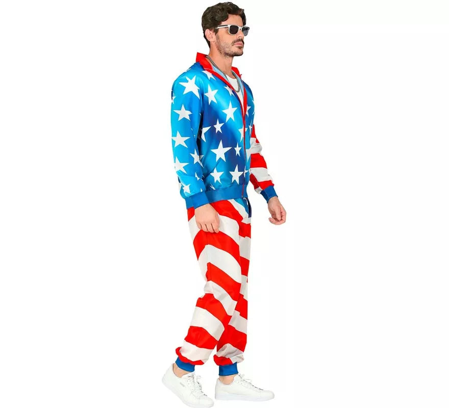 Translation missing: pt-PT.Disfraz de Chándal Party Fashion USA neón para adulto