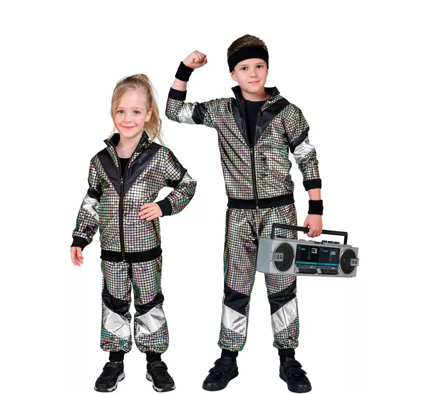 Translation missing: pt-PT.Disfraz de Chándal Reflectante Años 80 para niños y adolescente