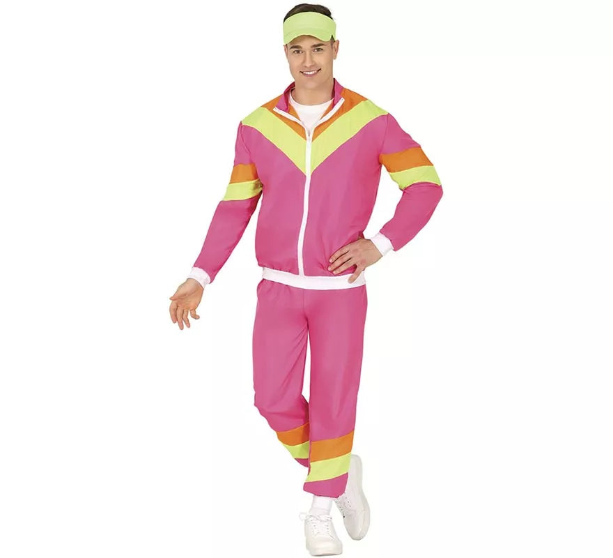 Translation missing: pt-PT.Disfraz de Chándal rosa y amarillo neón para hombre