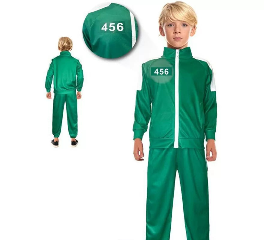 Translation missing: pt-PT.Disfraz de Chándal verde personalizable del Juego para niño