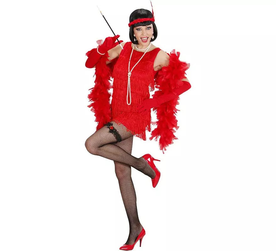 Translation missing: pt-PT.Disfraz de Charleston de lujo rojo para mujer