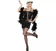 Fato de Charleston preto brilhante feminino